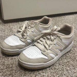 New Balance 480’s  Cream and White Athletic Shoes